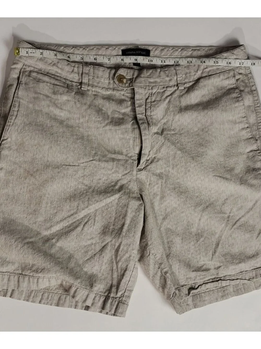 Banana Republic Mens Linen-Blend Casual Preppy Beach Summer Neutral Shorts 36